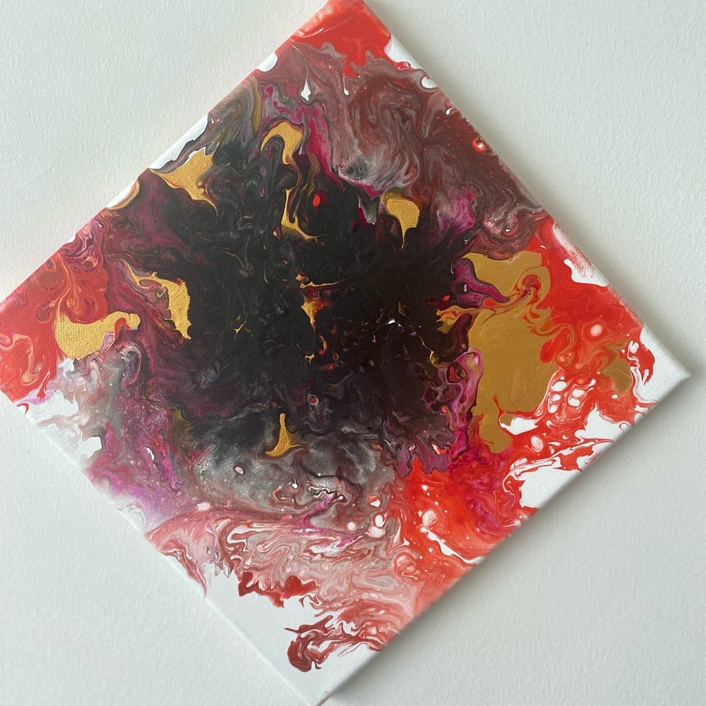 Abstract painting-fire colours/ fluid art